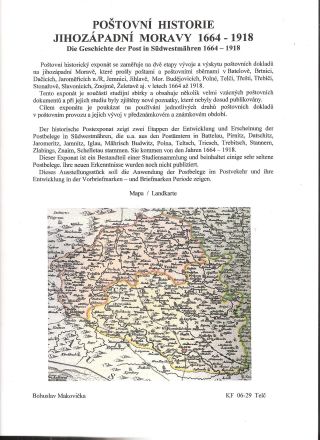 DIE GESCHICHTE DER POST IN SÜDWESTMÄHREN 1664-1918 – Blatt 1