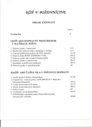 KŮŇ V POŠTOVNICTVÍ – list 1