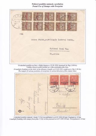 SLOVAKIA 1939 - POSTAGE STAMPS COAT OF ARMS AND PORTRAITS OVERPRINTED "Slovenský štát 1939" – sheet 9