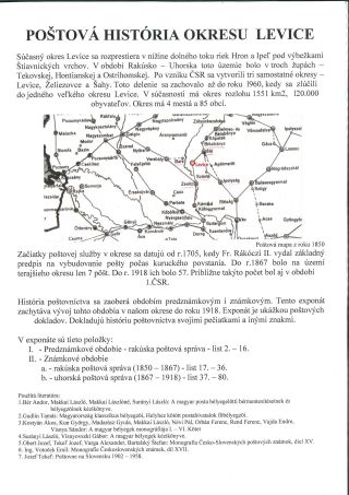 POŠTOVÁ HISTÓRIA OKRESU LEVICE – list 1