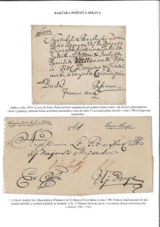 POŠTOVÁ HISTÓRIA OKRESU LEVICE – list 2