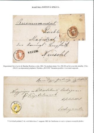 POSTGESCHICHTE DES BEZIRKS LEVICE – Blatt 25