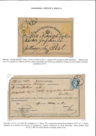 POSTGESCHICHTE DES BEZIRKS LEVICE – Blatt 44