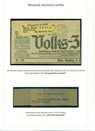 POŠTOVNÉ PLACENO V HOTOVOSTI V POPŘEVRATOVÉ DOBĚ LET 1918-1919 – list 5