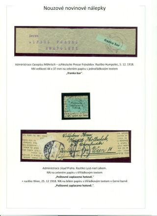 POŠTOVNÉ PLACENO V HOTOVOSTI V POPŘEVRATOVÉ DOBĚ LET 1918-1919 – list 13