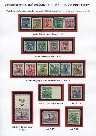 TSCHECHOSLOWAKISCHE BRIEFMARKEN MIT RUMBURG-AUFDRUCK – Blatt 5