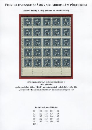 TSCHECHOSLOWAKISCHE BRIEFMARKEN MIT RUMBURG-AUFDRUCK – Blatt 6