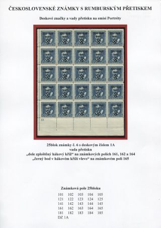TSCHECHOSLOWAKISCHE BRIEFMARKEN MIT RUMBURG-AUFDRUCK – Blatt 7