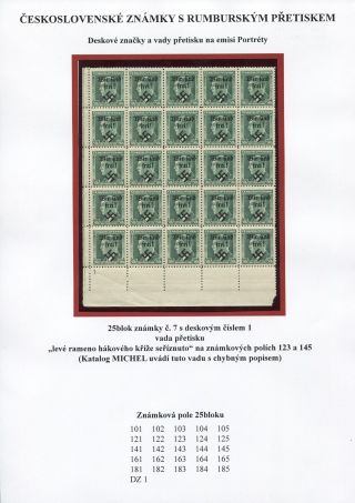 TSCHECHOSLOWAKISCHE BRIEFMARKEN MIT RUMBURG-AUFDRUCK – Blatt 8