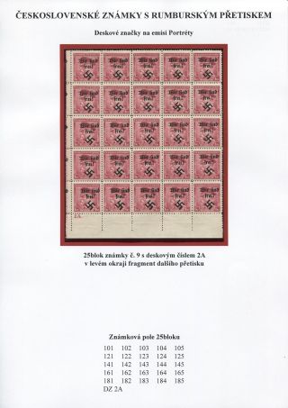 TSCHECHOSLOWAKISCHE BRIEFMARKEN MIT RUMBURG-AUFDRUCK – Blatt 10