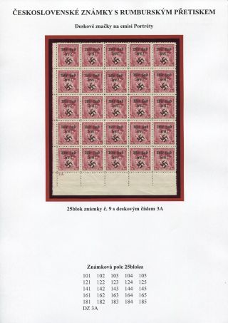 TSCHECHOSLOWAKISCHE BRIEFMARKEN MIT RUMBURG-AUFDRUCK – Blatt 12