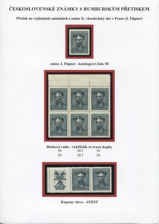 TSCHECHOSLOWAKISCHE BRIEFMARKEN MIT RUMBURG-AUFDRUCK – Blatt 39