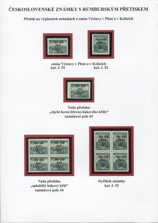 TSCHECHOSLOWAKISCHE BRIEFMARKEN MIT RUMBURG-AUFDRUCK – Blatt 40