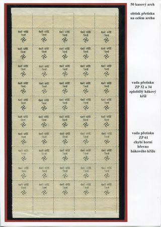 TSCHECHOSLOWAKISCHE BRIEFMARKEN MIT RUMBURG-AUFDRUCK – Blatt 42