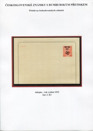 TSCHECHOSLOWAKISCHE BRIEFMARKEN MIT RUMBURG-AUFDRUCK – Blatt 43