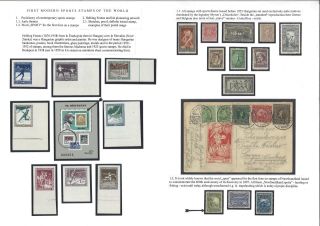 DIE ERSTE MODERNE SPORTBRIEFMARKEN DER WELT – Blatt 1
