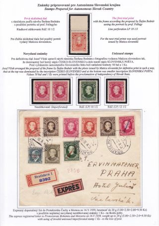 SLOVAKIA 1939: POSTAGE STAMPS WITH PORTRAIT OF ANDREJ HLINKA – sheet 2