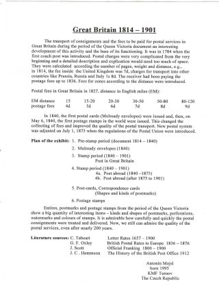 GREAT BRITAIN 1814-1901 – sheet 1