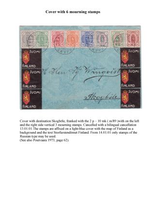 FINSKÁ SMUTEČNÍ ZNÁMKA – list 27