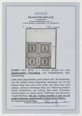 BADEN 1851-1868 – sheet 98