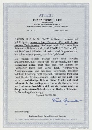 BADEN 1851-1868 – sheet 112