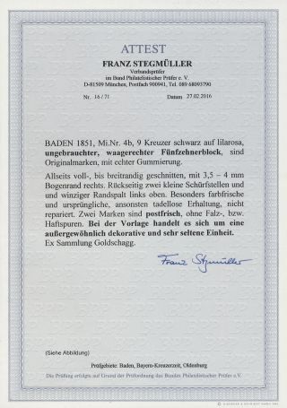 BADEN 1851-1868 – sheet 114