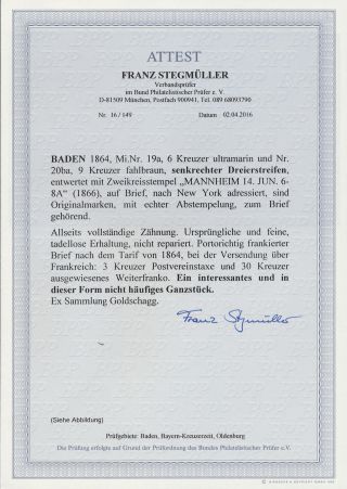 BADEN 1851-1868 – sheet 134