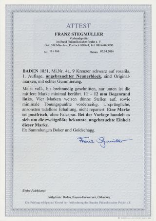 BADEN 1851-1868 – sheet 136