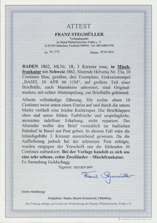 BADEN 1851-1868 – sheet 151