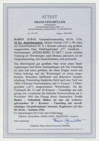BADEN 1851-1868 – sheet 164