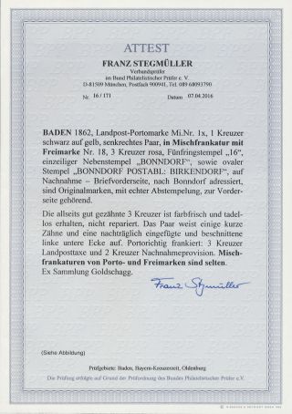 BADEN 1851-1868 – sheet 166