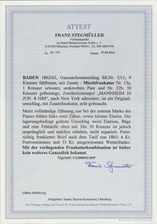 BADEN 1851-1868 – sheet 168