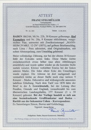 BADEN 1851-1868 – sheet 183