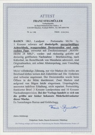 BADEN 1851-1868 – sheet 186