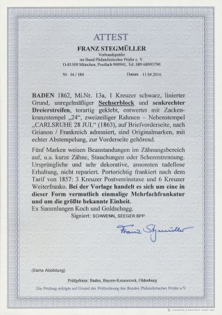 BADEN 1851-1868 – sheet 187