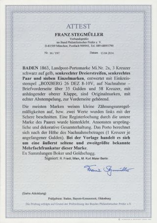 BADEN 1851-1868 – sheet 188