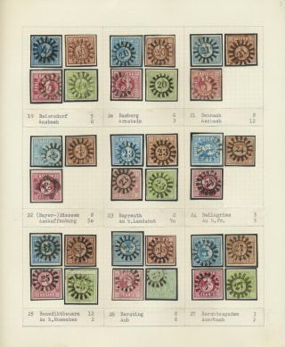 BAVARIA 1850-67: THE SIMON-WIESENTHAL-COLLECTION „CLOSED MILL WHEEL CANCELS“ FROM NR. 1 TO 606 – sheet 3