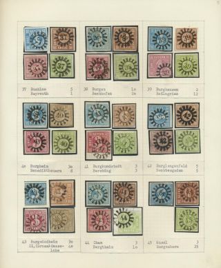 BAVARIA 1850-67: THE SIMON-WIESENTHAL-COLLECTION „CLOSED MILL WHEEL CANCELS“ FROM NR. 1 TO 606 – sheet 5