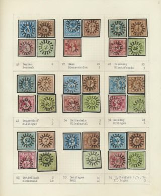 BAVARIA 1850-67: THE SIMON-WIESENTHAL-COLLECTION „CLOSED MILL WHEEL CANCELS“ FROM NR. 1 TO 606 – sheet 6