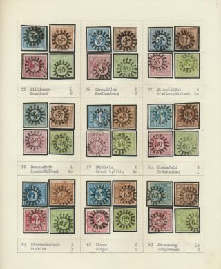 BAVARIA 1850-67: THE SIMON-WIESENTHAL-COLLECTION „CLOSED MILL WHEEL CANCELS“ FROM NR. 1 TO 606 – sheet 7