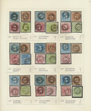 BAVARIA 1850-67: THE SIMON-WIESENTHAL-COLLECTION „CLOSED MILL WHEEL CANCELS“ FROM NR. 1 TO 606 – sheet 12