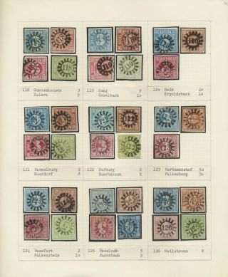 BAVARIA 1850-67: THE SIMON-WIESENTHAL-COLLECTION „CLOSED MILL WHEEL CANCELS“ FROM NR. 1 TO 606 – sheet 14