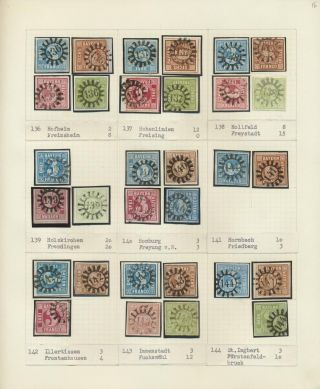 BAVARIA 1850-67: THE SIMON-WIESENTHAL-COLLECTION „CLOSED MILL WHEEL CANCELS“ FROM NR. 1 TO 606 – sheet 16