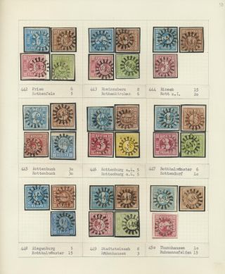 BAYERN 1850-67: DIE SIMON-WIESENTHAL-SAMMLUNG DER GESCHLOSSENEN MÜHLRADSTEMPEL VON NR. 1-606 – Blatt 50