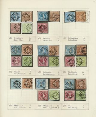 BAYERN 1850-67: DIE SIMON-WIESENTHAL-SAMMLUNG DER GESCHLOSSENEN MÜHLRADSTEMPEL VON NR. 1-606 – Blatt 51