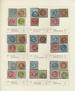 BAYERN 1850-67: DIE SIMON-WIESENTHAL-SAMMLUNG DER GESCHLOSSENEN MÜHLRADSTEMPEL VON NR. 1-606 – Blatt 52