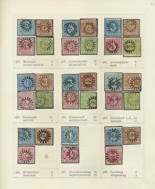 BAYERN 1850-67: DIE SIMON-WIESENTHAL-SAMMLUNG DER GESCHLOSSENEN MÜHLRADSTEMPEL VON NR. 1-606 – Blatt 54
