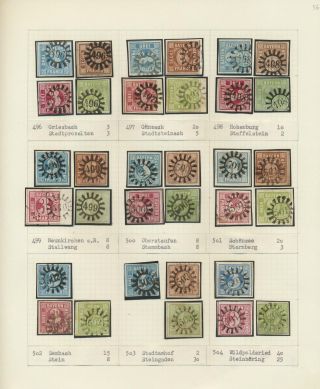 BAYERN 1850-67: DIE SIMON-WIESENTHAL-SAMMLUNG DER GESCHLOSSENEN MÜHLRADSTEMPEL VON NR. 1-606 – Blatt 56