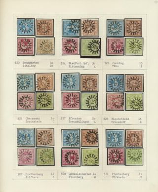 BAYERN 1850-67: DIE SIMON-WIESENTHAL-SAMMLUNG DER GESCHLOSSENEN MÜHLRADSTEMPEL VON NR. 1-606 – Blatt 59