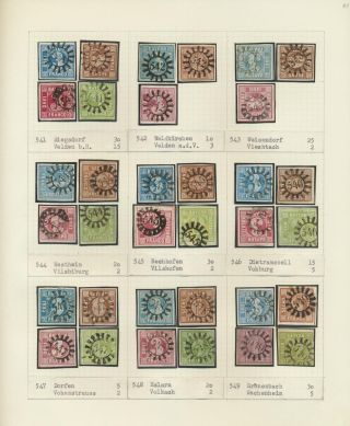 BAYERN 1850-67: DIE SIMON-WIESENTHAL-SAMMLUNG DER GESCHLOSSENEN MÜHLRADSTEMPEL VON NR. 1-606 – Blatt 61